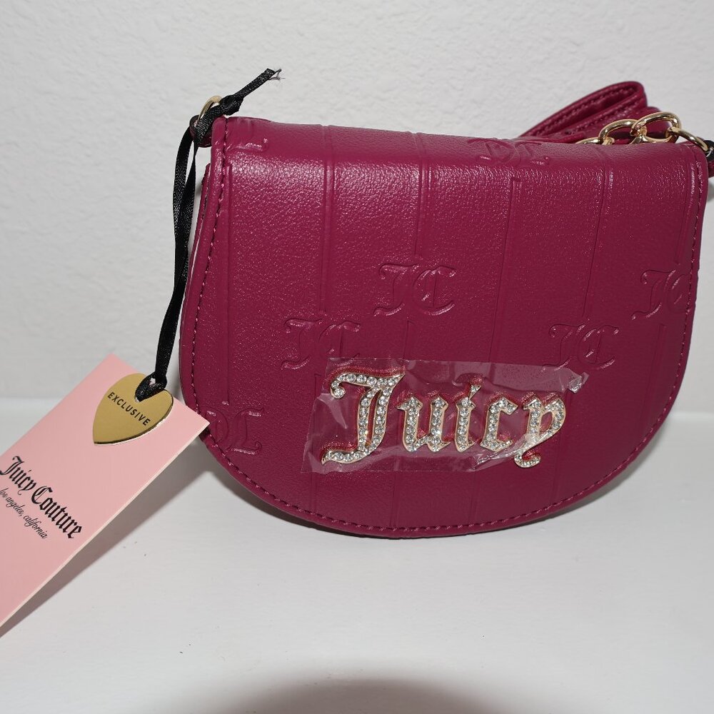 Juicy Couture Drama Queen Mini Rounded Flap Clutch Plum - Picture 4 of 4